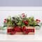 17" Christmas Classic Cypress, Pinecone & Berry Centerpiece in Wood Planter with Red Buffalo Check Bow